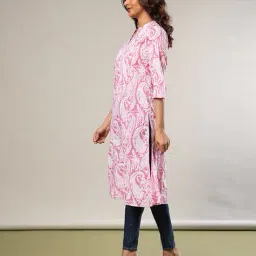 acai Women Paisley Print Straight Kurta image 2