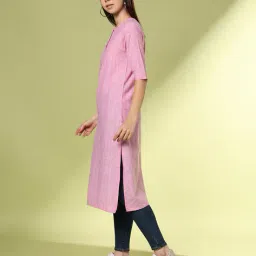 acai Women Geometric Print Straight Kurta image 2