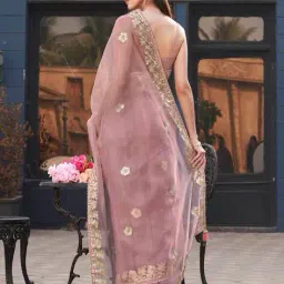 tikhi imli Women Embroidered Organza Saree  image 2