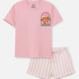 nap chief Girls Graphic Print Short & Top Set image 2