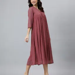 janasya Women Self-design Empire Dress image 2