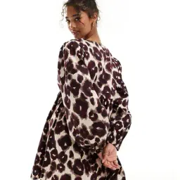 asos design Women Leopard Print Cotton Wrap Dress image 2