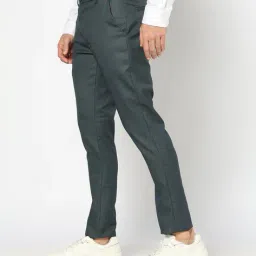 yousta Men Slim Fit Flat-Front Trousers image 2