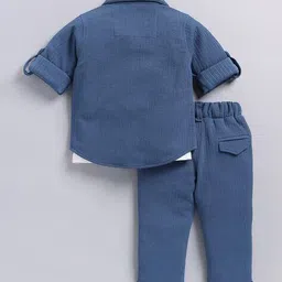 little collars Boys Stripes Suit Set image 2