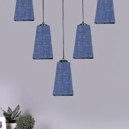 devansh Jute Pyramid Quintuple Hanging Lamps  image 2