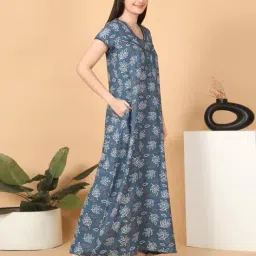 sweet dreams Women Printed Full Length Night Dress image 2