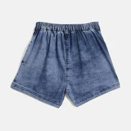 blue giraffe Girls Denim Skorts image 2