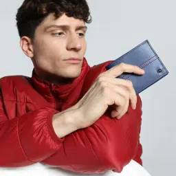 puma Men Logo Print Bi-Fold Wallet with Stitch Detail image 2