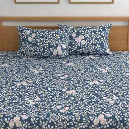 chhavi india Microfiber Double Size Fitted Bedsheet With Pillow Covers image 2