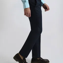 park avenue Men Flat-Front Slim Fit Trousers image 2