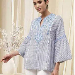 biba Women Cotton Printed Straight Short Kurta image 2