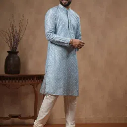 ethnic india Men Geometric Print Long Kurta image 2