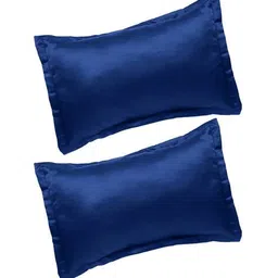the conversion Set of 2 Silky Satin with Flange border pillow cover 17"x27" image 2