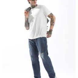 high star Men Washed Straight Jeans with Insert Pockets image 2