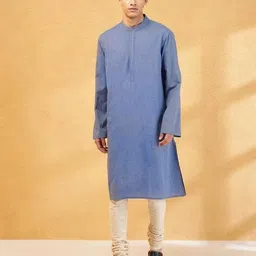 fabindia Men Regular Fit Long Kurta  image 2
