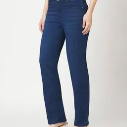 kraus Women K6030 Lightly Washed Slim Straight Fit Jeans image 2