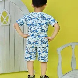 pixie n prince Boys Tropical Print Shorts & T-Shirt Set image 2