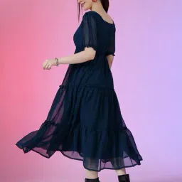 femvy Women Square-Neck Tiered Dress image 2