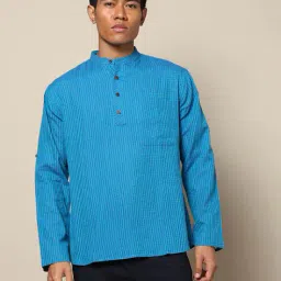 indie picks Checked South Cotton Woven Regular Fit Short Kurta image 2