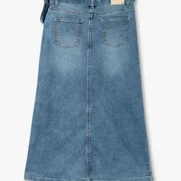 point cove Girls Lightly Washed A-Line Skirt with Belt image 2