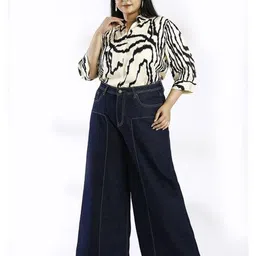 turning blue Women Mid-Rise Wide-Leg Jeans image 2