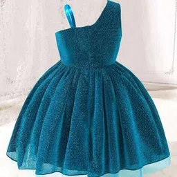 pixie n prince Girls One-Shoulder Fit & Flare Dress with Bow Accent image 2