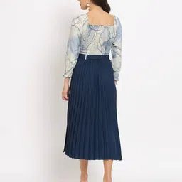 raiyani enterprise x ag Women Smocked Square-Neck Fit & Flare Dress image 2