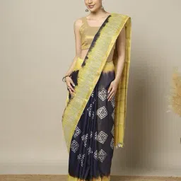 indie picks Hand Batik Dyeing Kota Silk Saree image 2