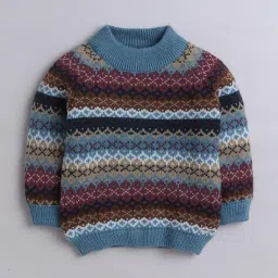 yellow apple Girls Knitted Sweater with Ribbed Hems image 2