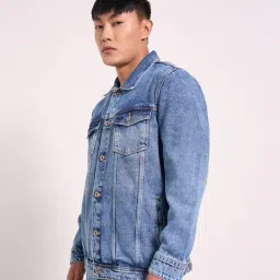 sf jeans by pantaloons Men Regular Fit Spread Collar Jacket image 2