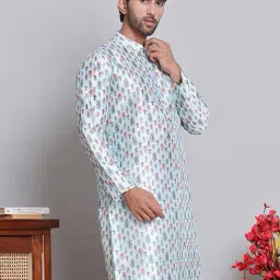 jompers Men Floral Long Kurta image 2