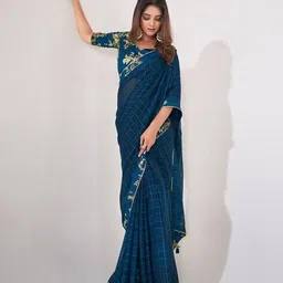 griva designer Women Printed Saree with Blouse Piece  image 2