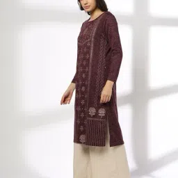 avaasa mix n' match Women Floral Print Straight Kurta image 2