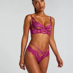 hunkemoller Women Monet Lace Non-Padded Longline Underwired Bra image 2