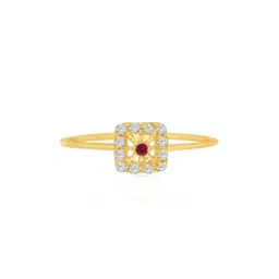 malabar gold & diamonds Yellow Gold Diamond Studded Finger Ring image 2