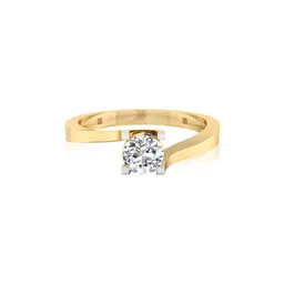 iski uski Yellow Gold Petal Solitaire Ring image 2