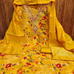 svaraa Women Embellished Unstitched Dress Material image 2