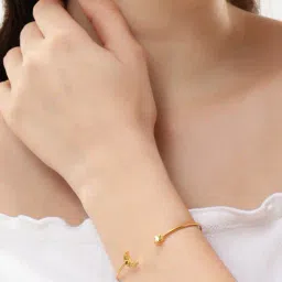 carlton london Women Gold Plated Cuff Link Bracelet image 2