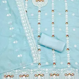 svaraa Women Embroidery Unstitched Dress Material image 2