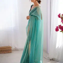 ri-wah Women Design Gota Silk Embellished Saree image 2