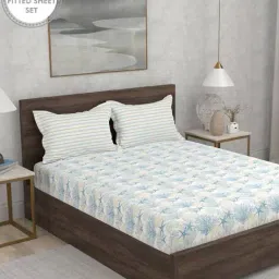 portico Hashtag Cotton Fitted Bedsheet image 2