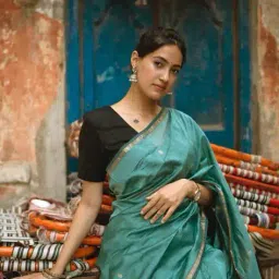 svaraa Pure Chanderi Cotton Silk Saree With Blouse Piece image 2