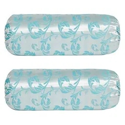 the conversion Set of 2 jacquard Self Design Floral Bolster Cover image 2