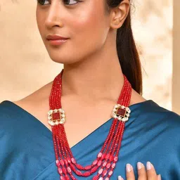 silvermerc designs Women Beaded Multi-Layered Necklace image 2