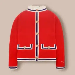 cherry crumble by nitt hyman Girls Round-Neck Cardigan image 2