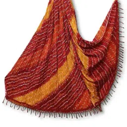 molcha by babita singh Women Bandhani Print Dupatta with Tassels image 2