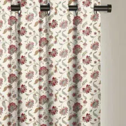 casableu Matty Heavy Fabric Door Curtain Red 7 Ft image 2