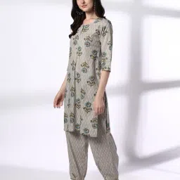 avaasa mix n' match Women Floral Print Straight Kurta with Salwar image 2