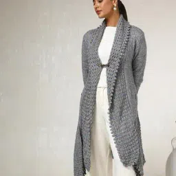 soch Women Regular Fit Shrug with Insert Pockets image 2