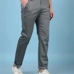 crimsoune club Men Checked Slim Fit Flat-Front Chinos image 2